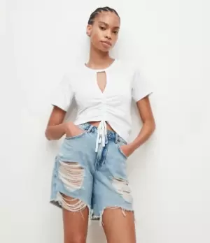 Image of AllSaints Womens Gigi Drawcord T-Shirt, Optic White, Size: 10