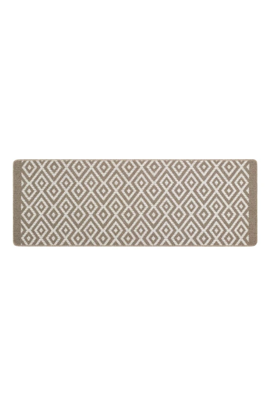 Image of Origins Geo Stain Resistant Cosy Runner Stone 65X200 LO39910