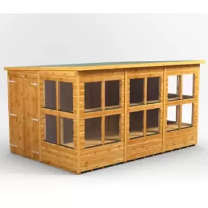 Image of Power Sheds - 12x8 Power Pent Double Door Potting Shed - Brown