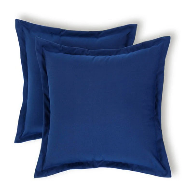 Image of Homescapes Luxury Outdoor Cushions 2 Set, Waterproof Filled Cushion, Soft-Touch, Plain Navy Blue, For Garden And Indoors, 45X45 Cm