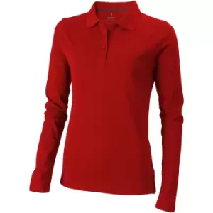 Image of Elevate Oakville Long Sleeve Ladies Polo Shirt (S) (Red)