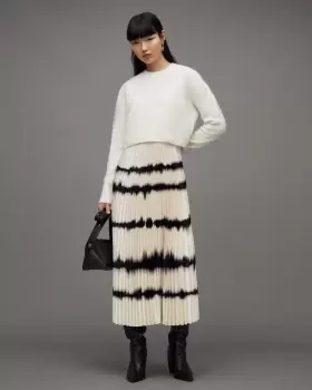 Image of AllSaints Curtis 2-In-1 Tie Dye Pleated Midi Dress