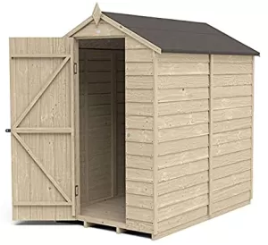 Image of Forest Garden 6 x 4ft Apex Overlap Pressure Treated Windowless Shed