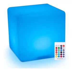 Image of HOMCOM Square LED Cube LightWaterproof Rechargable Wireless w/ Remote 16 Modes