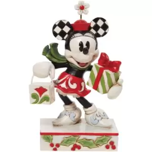 Image of Disney Traditions Christmas Minnie Mouse with Presents Figurine