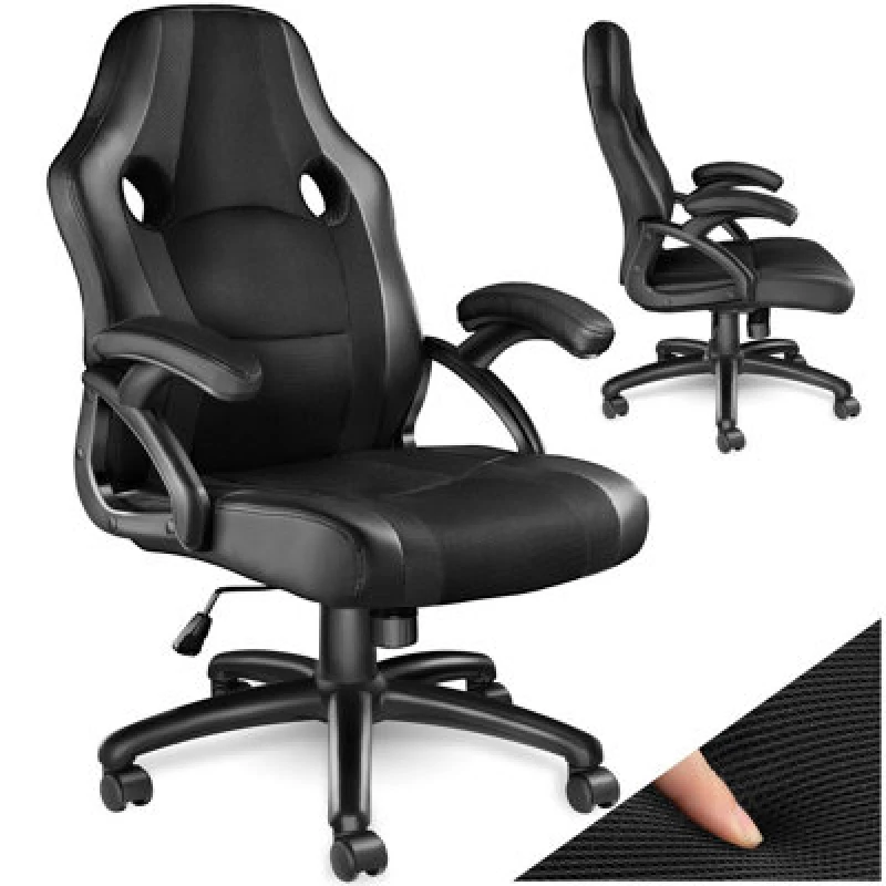 Image of Tectake Gaming Chair Benny - Ergonomic Shape, Comfortable Padding - Black