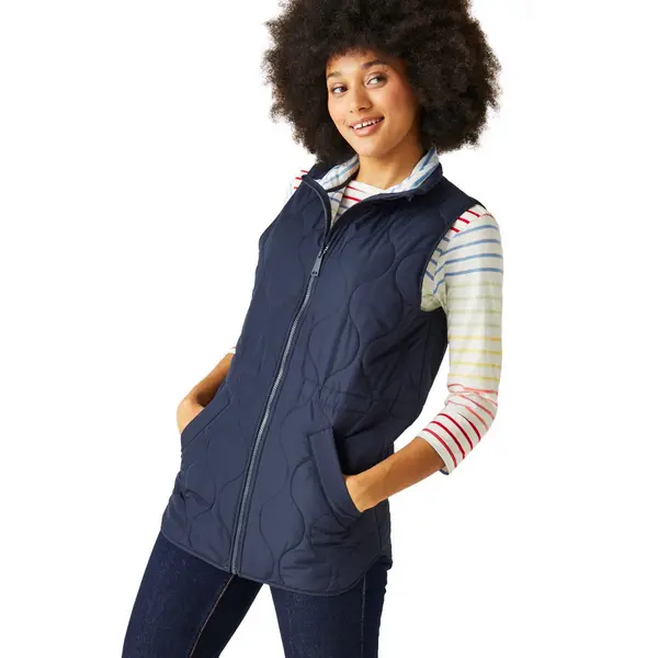 Image of Regatta Womens Courcelle Longline Paddeed Bodywarmer 14 - Bust 38' (97cm) NAVY RWB130-540-14