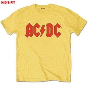 Image of AC/DC - Logo Kids 7 - 8 Years T-Shirt - Yellow