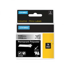 Image of Dymo 18485 Black on Metallic Label Tape 9mm x 5.5m