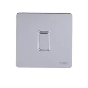 Image of Schneider USFP 20A Double Pole Switched White Insert Polished Chrome - GU2410WPC