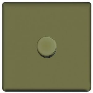 Image of Wickes Dimmer Switch 1 Gang 2 Way 400W Pearl Nickel Screwless Flat Plate