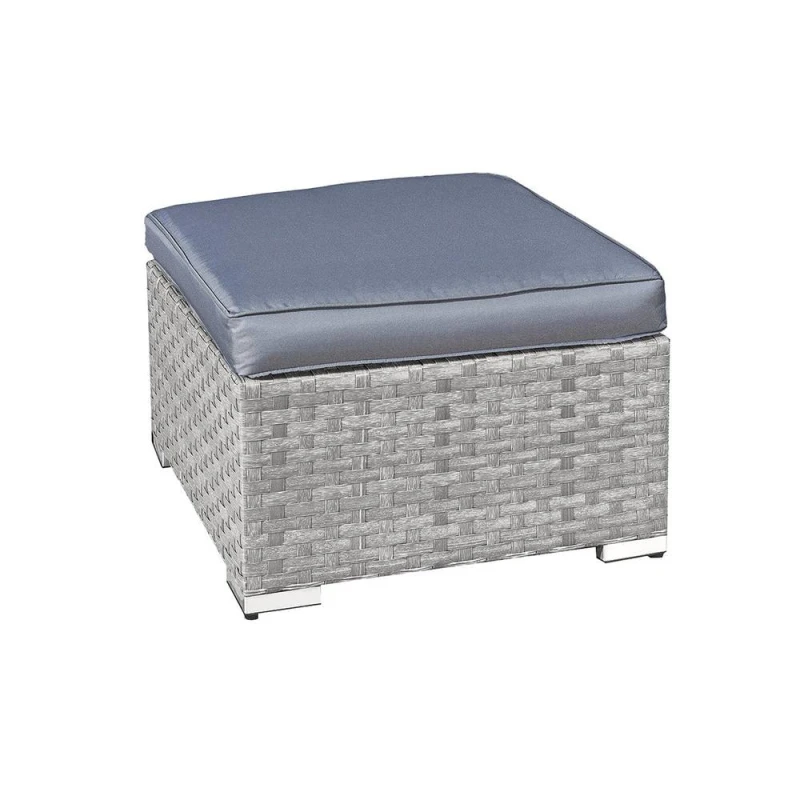 Image of OSeasons Malta Rattan Footstool In Dove Grey