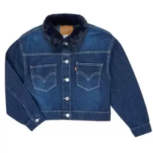 Image of Levis OVERSIZED TRUCKER Girls Childrens Denim jacket in Blue - Sizes 10 years,12 years,14 years,16 years