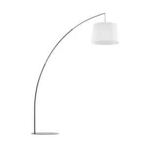 Image of Mangri Arc Floor Lamp, Black, White, 1x E27