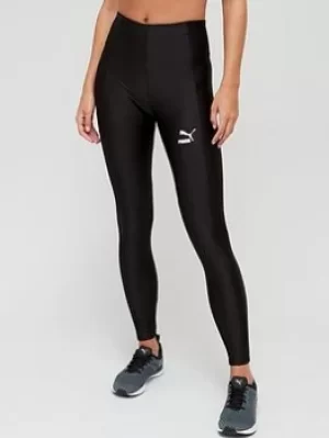 Image of Puma Puma Classics Shiny High Waist Leggings, Black, Size S, Women