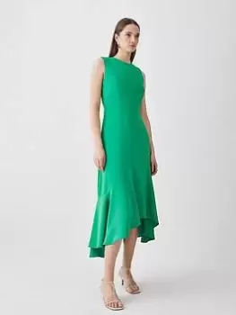 Image of Karen Millen Sleeveless Full Skirt Midi Dress - Green, Size 10, Women