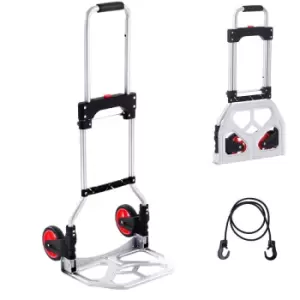 Image of Vevor - Folding Hand Truck, 176 lbs Load Capacity, Aluminum Portable Cart, Convertible Hand Truck and Dolly with Telescoping Handle and Rubber