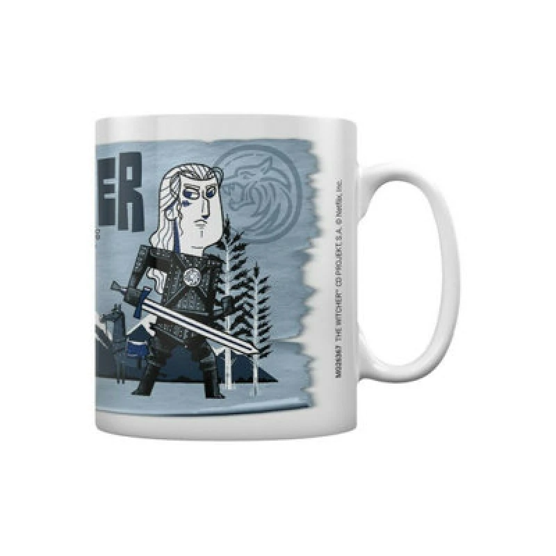 Image of The Witcher The Witcher Illustrated Adventure Mug in Blue Blue One Size Unisex 5059958492035