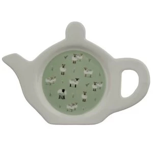 Image of Willow Farm Sheep Porcelain Teapot Shaped Tea Bag Dish