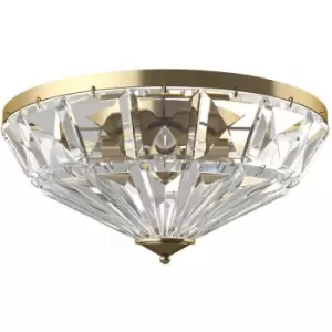 Image of Maytoni Facet Neoclassic Bowl Semi Flush Ceiling Light Gold