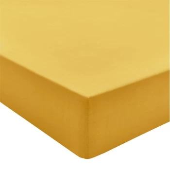 Image of Joules Joules Plain Dye 180TC Fitted Sheet - Antique Gold