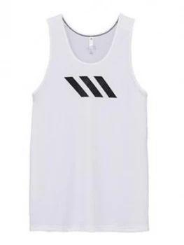 Image of Adidas Plus Size Basketball 3 Stripe Tank - White