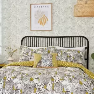 Image of Scion Doggy Day Care Single Duvet Cover Set, Mustard