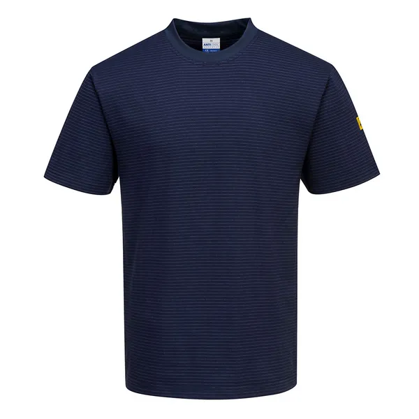 Image of Portwest Mens Anti Static ESD T Shirt AS20NARL Colour: Navy