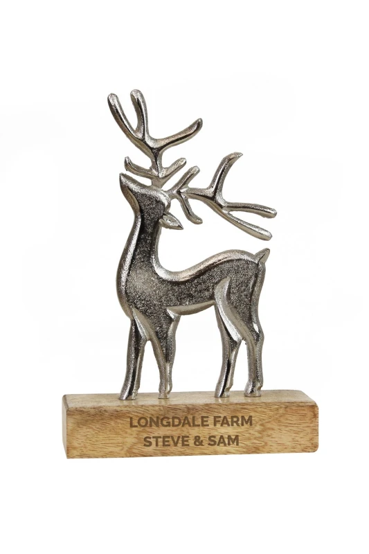 Image of Personalised Memento Company Personalised Message Stag Christmas Ornament