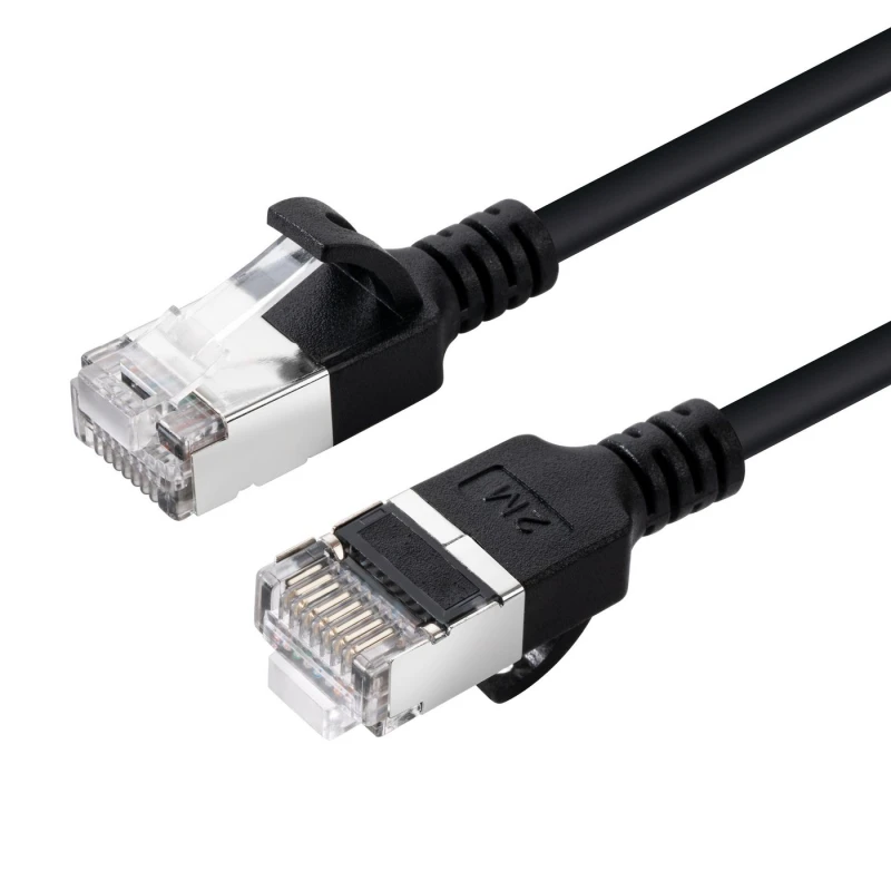 Image of Microconnect V-FTP6A02S-SLIM networking cable Black 2m Cat6a U/FTP (S