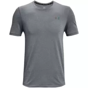 Image of Under Armour Rush Geosport T Shirt Mens - Grey
