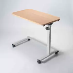 Image of NRS Healthcare Easylift Home Height Adjustable Tiliting Overbed / Chair Table - Beech Effect