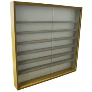 Image of Techstyle Reveal 6 Shelf Glass Wall Collectors Display Cabinet Oak