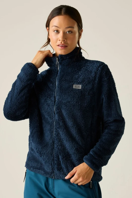 Image of Dare 2b Womens Gnarly Relaxed Textured Full Zip Fleece in Navy Size: 8 Navy Female 8