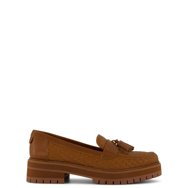 Image of Toms Cara Woven Loafer Brown female 8 (42)