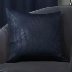 Image of Emma Barclay Ambiance Woven Chunky Knit Cushion Cover, Navy, 43 x 43 Cm