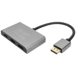 Image of Digitus DS-45336 HDMI / DisplayPort Adapter [3x DisplayPort - 1x HDMI socket] Black, Grey HDMI-enabled, High Speed HDMI, w/o charging port, Ultra HD (