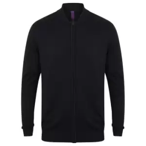 Image of Henbury Unisex Knitted Bomber Jacket (S) (Navy)