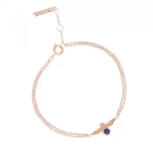 Image of Ladies Olivia Burton Rose Gold Plated Lapis Lazuli Bejewelled Bee Chain Bracelet