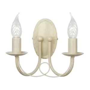 Image of Minster 2 Light Indoor Candle Wall Light Gold, Ivory, E14