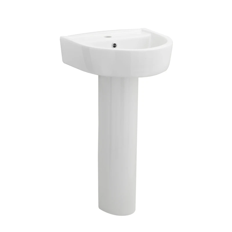 Image of Balterley 1 Tap Hole Basin Full Pedestal 420mm White