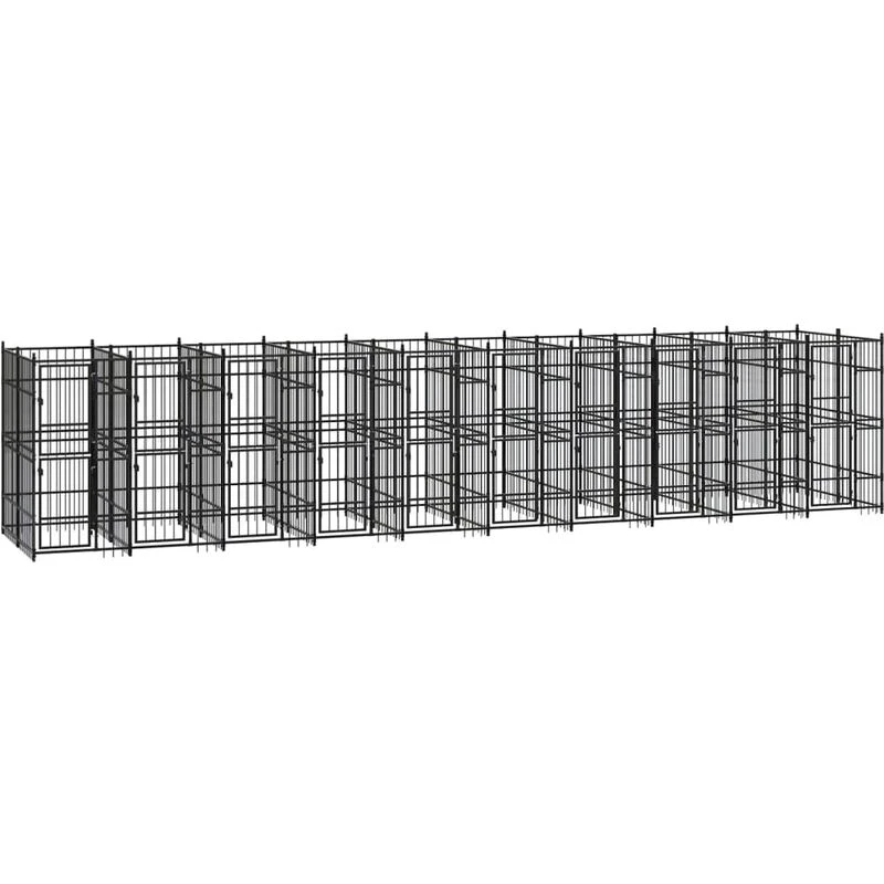 Image of VIDAXL Outdoor Dog Kennel Steel 18.43 m² Vidaxl 8720286871249