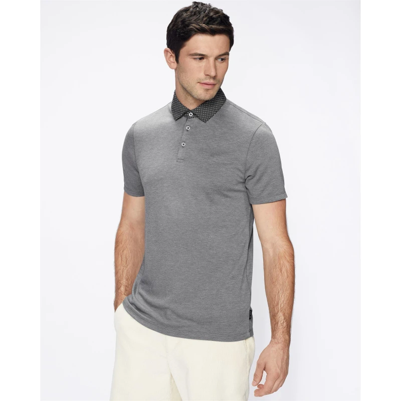 Image of Ted Baker Frend Polka Polo Shirt - Black XS