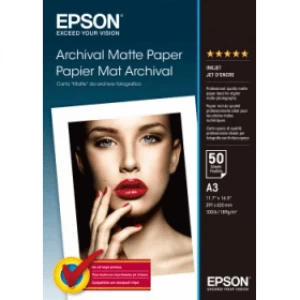Image of Epson C13S041344 A3 Archival Matte Paper 189g x50