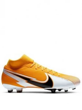 Image of Nike Mens Mercurial Superfly 7 Academy Firm Ground Football Boot - Orange/White, Orange/White, Size 8, Men
