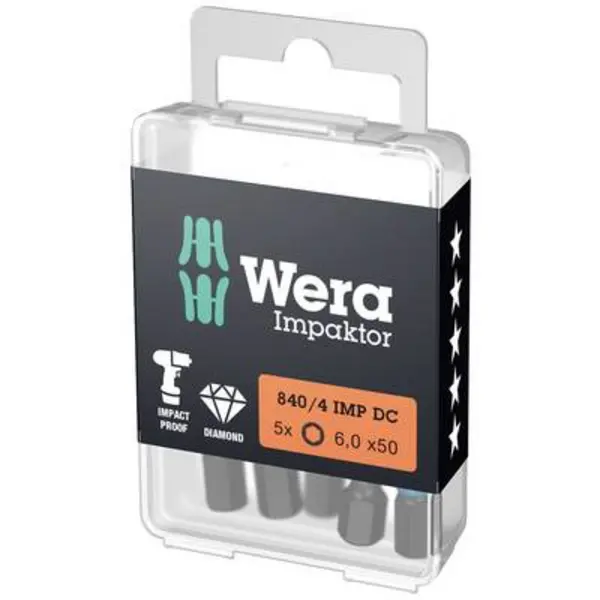 Image of Wera 05057645001 XZN bit 5 F 6.3 5 pc(s)