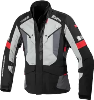 Image of Spidi H2Out Outlander Motorcycle Textile Jacket, black-grey-red, Size 2XL, black-grey-red, Size 2XL