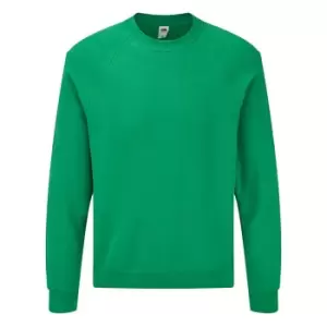 Image of Fruit Of The Loom Adults Unisex Classic Raglan Sweatshirt (M) (Heather Green)
