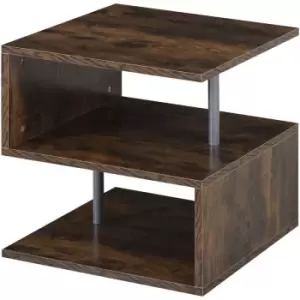 Image of S-Shaped Coffee Table Home Living Room Furniture Side Storage Brown - Homcom