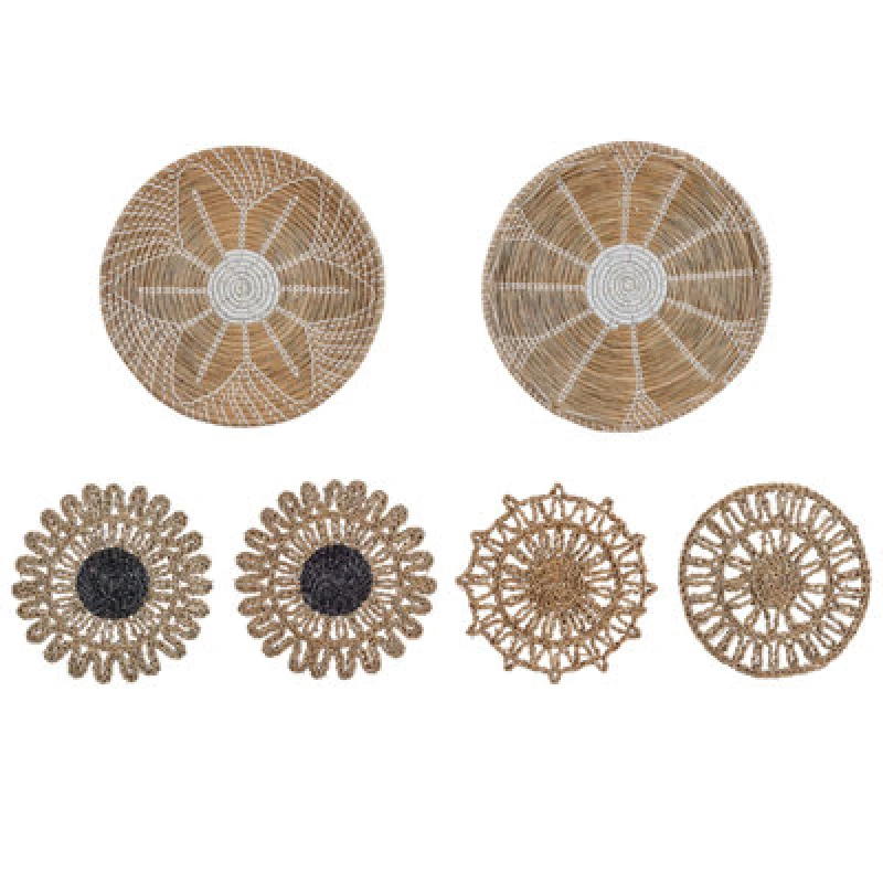 Image of Beliani Set Of Hanging Decorations Pintano Seagrass 50/35/36cm Natural